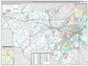 Middlesex-Somerset-Hunterdon Wall Map Premium Style
